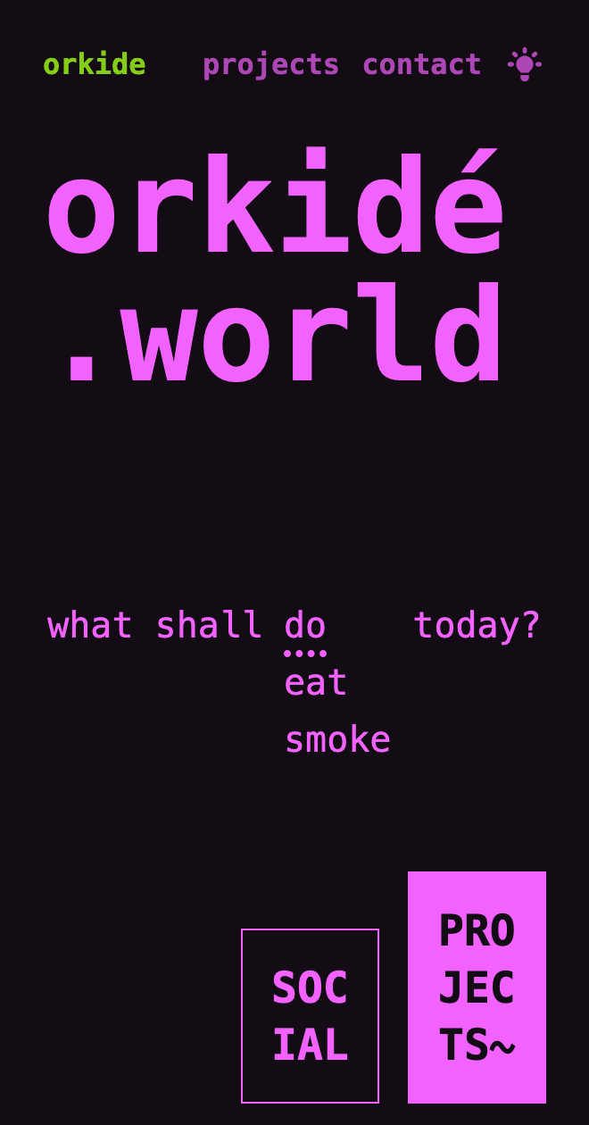 Screenshot of orkide.world on mobile